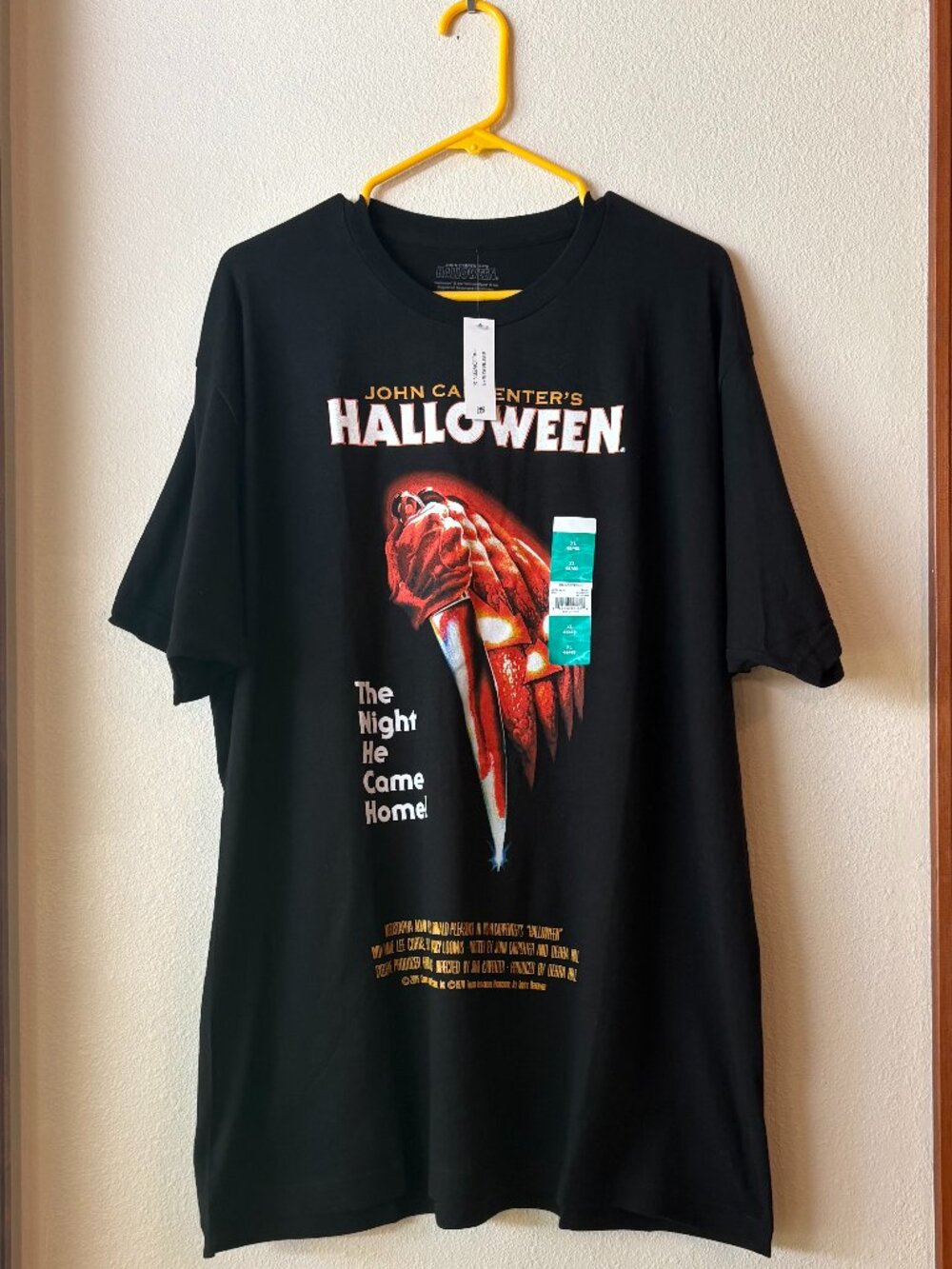 NWT John Carpenter's Halloween Movie Poster Graphic T-Shirt Black Size XL